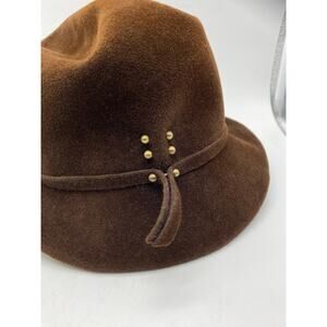 Vintage 1960s Mr John Hat OS Classic  Brown‎ NY Paris Imported Fur Velour Women
